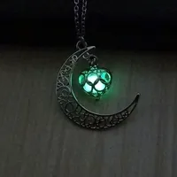 Hot Selling Hollow Moon Heart-shaped Luminous Christmas Alloy Clavicle Chain main image 4