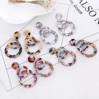 1 Pair Fashion Geometric Resin No Inlaid Earrings Ear Studs main image 2