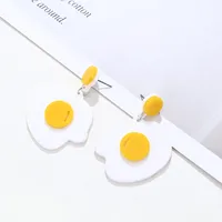 Korean Fried Eggs Sweet And Cute Girl Line Hot-saling Acrylic Alloy Earrings main image 3