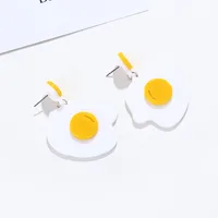 Korean Fried Eggs Sweet And Cute Girl Line Hot-saling Acrylic Alloy Earrings main image 4