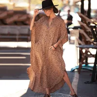 New Leopard Dot Cardigan Vacation Long Skirt Beach Cover Dress Wholesale Nihaowholesale main image 2