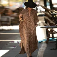 New Leopard Dot Cardigan Vacation Long Skirt Beach Cover Dress Wholesale Nihaowholesale main image 4