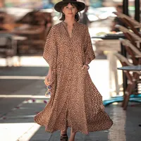 New Leopard Dot Cardigan Vacation Long Skirt Beach Cover Dress Wholesale Nihaowholesale sku image 1