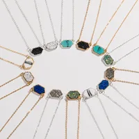 Fashion Simple Multicolor Crystal Cluster Turquoise Diamond Pendant Necklace main image 1