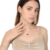 Fashion Simple Multicolor Crystal Cluster Turquoise Diamond Pendant Necklace main image 3