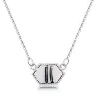 Fashion Simple Multicolor Crystal Cluster Turquoise Diamond Pendant Necklace sku image 1