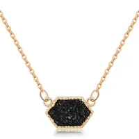 Fashion Simple Multicolor Crystal Cluster Turquoise Diamond Pendant Necklace sku image 5