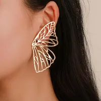 Exaggerated Hollow Butterfly Wings  Trend Fan-shaped Creative Earrings Wholesale main image 1