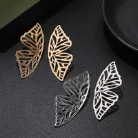 Exaggerated Hollow Butterfly Wings  Trend Fan-shaped Creative Earrings Wholesale main image 3