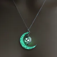 Fashion Hot Sale Moon Represents My Heart Luminous Necklace Heart Pendant Wholesale Nihaowholesale sku image 15
