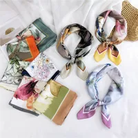New Wild Spring Scarf To Protect The Cervical Spine Korean Thin Sunscreen Small Square Silk Scarf For Women main image 4