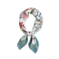 New Wild Spring Scarf To Protect The Cervical Spine Korean Thin Sunscreen Small Square Silk Scarf For Women main image 5