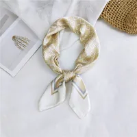 New Wild Spring Scarf To Protect The Cervical Spine Korean Thin Sunscreen Small Square Silk Scarf For Women sku image 4