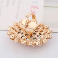 Hot Retro Full Diamond Crystal Glass Adjustable Ring Wholesale Nihaowholesale main image 3