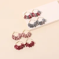 Fashion Niche Fabric Flower Big Circle Vintage Earrings main image 2