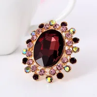 Hot Retro Full Diamond Crystal Glass Adjustable Ring Wholesale Nihaowholesale sku image 2