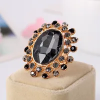 Hot Retro Full Diamond Crystal Glass Adjustable Ring Wholesale Nihaowholesale sku image 4