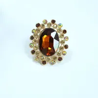 Hot Retro Full Diamond Crystal Glass Adjustable Ring Wholesale Nihaowholesale sku image 9