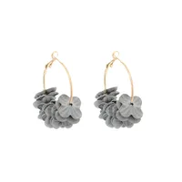 Fashion Niche Fabric Flower Big Circle Vintage Earrings sku image 4