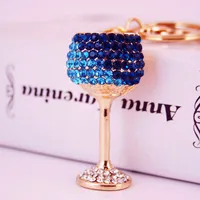 Diamond Crystal Wine Glass Car Keychain main image 3