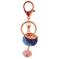 Diamond Crystal Wine Glass Car Keychain main image 5