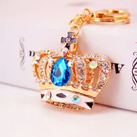 Korean Diamond Gemstone Crown Women's Car Metal  Key Chain main image 2