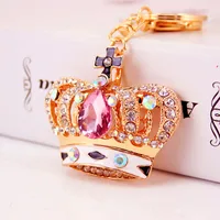 Korean Diamond Gemstone Crown Women's Car Metal  Key Chain main image 3