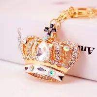 Korean Diamond Gemstone Crown Women's Car Metal  Key Chain main image 4