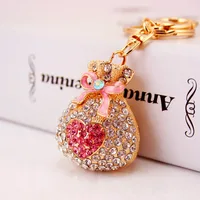 Korean Alloy Lucky Purse Diamond Keychain main image 1