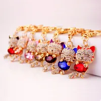 Cute Diamond Lucky Cat Bag Accessories Cat Metal Pendant Key Chain For Women sku image 23