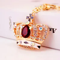 Korean Diamond Gemstone Crown Women's Car Metal  Key Chain sku image 4