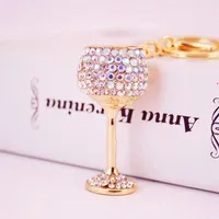 Diamond Crystal Wine Glass Car Keychain sku image 4