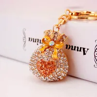 Korean Alloy Lucky Purse Diamond Keychain sku image 7
