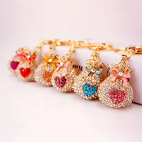 Korean Alloy Lucky Purse Diamond Keychain sku image 5