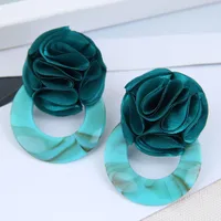 Fashion Wild Rose Concise Circle Acrylic Earrings For Women Wholesale main image 6