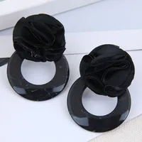 Fashion Wild Rose Concise Circle Acrylic Earrings For Women Wholesale sku image 1