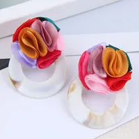Fashion Wild Rose Concise Circle Acrylic Earrings For Women Wholesale sku image 2