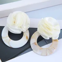 Fashion Wild Rose Concise Circle Acrylic Earrings For Women Wholesale sku image 4