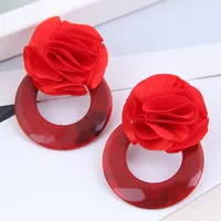 Fashion Wild Rose Concise Circle Acrylic Earrings For Women Wholesale sku image 6