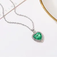 New Classic Ocean Heart  Titanic Crystal Gem Love-shaped Necklace Clavicle Chain main image 4
