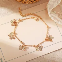 Fashion New Beach Hollow Butterfly Alloy Pendant Handmade Anklet main image 2