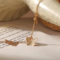 Fashion New Beach Hollow Butterfly Alloy Pendant Handmade Anklet main image 4