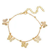 Fashion New Beach Hollow Butterfly Alloy Pendant Handmade Anklet main image 5