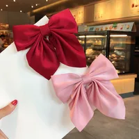 Korean Hairpin Headdress Solid Color Bow Duckbill Clip Hairpin Wholesale main image 4