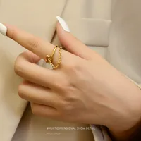 Wholesale Jewelry Retro 304 Stainless Steel No Inlaid 18K Gold Plated Plating main image 4