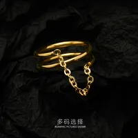 Wholesale Jewelry Retro 304 Stainless Steel No Inlaid 18K Gold Plated Plating main image 2