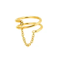 Wholesale Jewelry Retro 304 Stainless Steel No Inlaid 18K Gold Plated Plating sku image 12