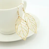 Fashion Leaf Plating Alloy No Inlaid Earrings main image 2