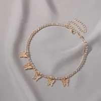 New Hip-hop  Rhinestone Butterfly Pendant Necklace  Wholesale Nihaowholesale sku image 2