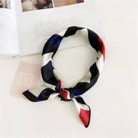Women's Simple Style Stripe Polka Dots Chains Print Satin Silk Scarf sku image 6